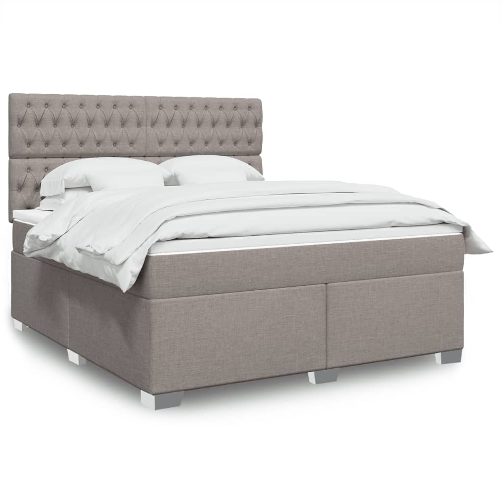 vidaXL Boxspring met matras stof lichtgrijs 90x200 cm