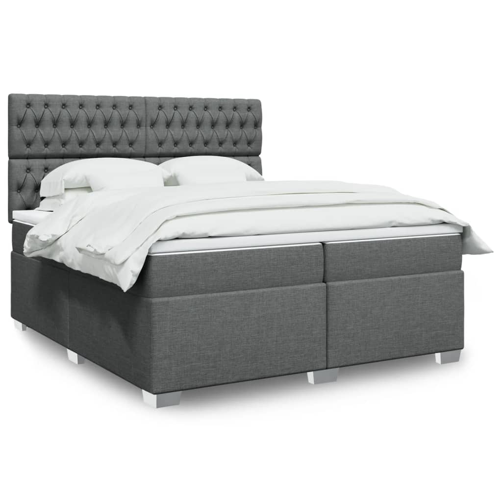 vidaXL Boxspring met matras stof lichtgrijs 90x200 cm