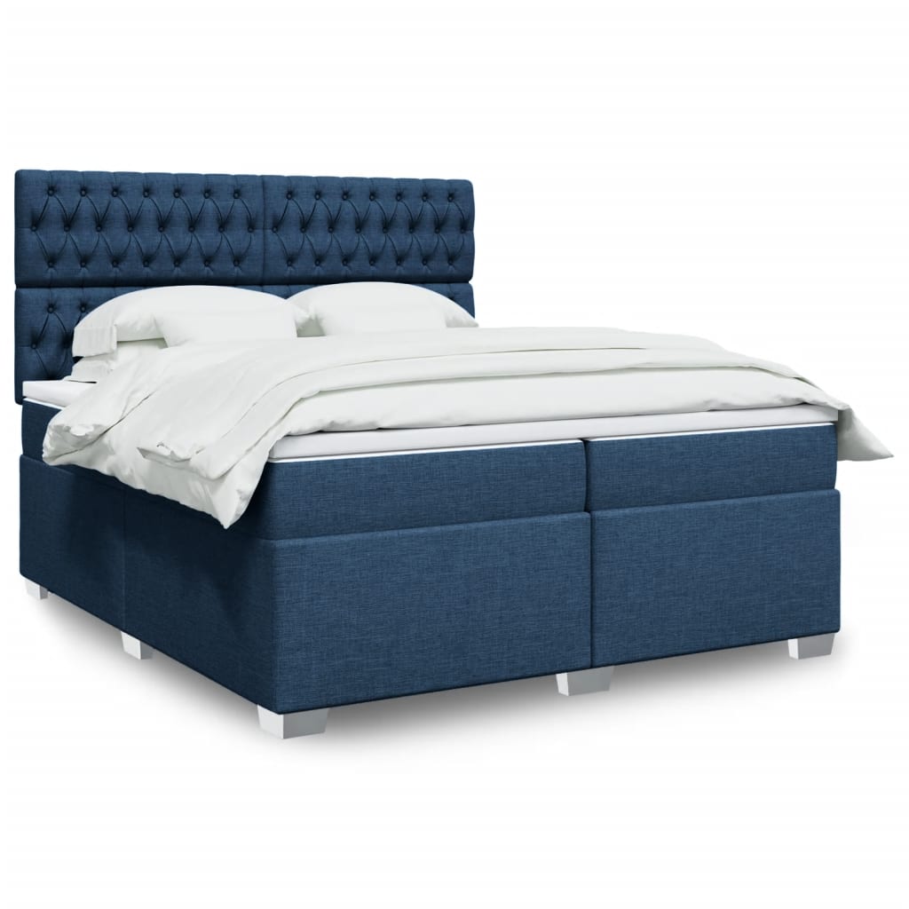 vidaXL Boxspring met matras stof lichtgrijs 90x200 cm