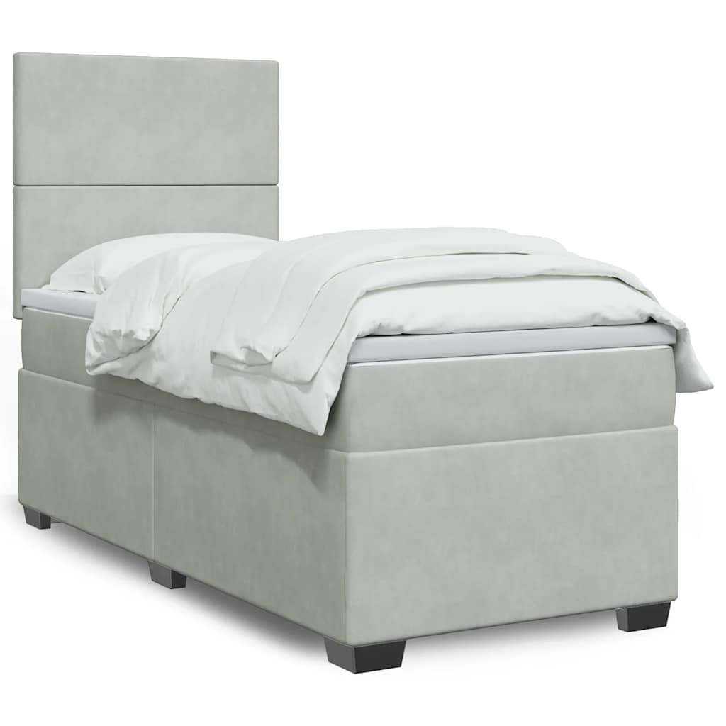vidaXL Boxspring met matras fluweel blauw 140x190 cm