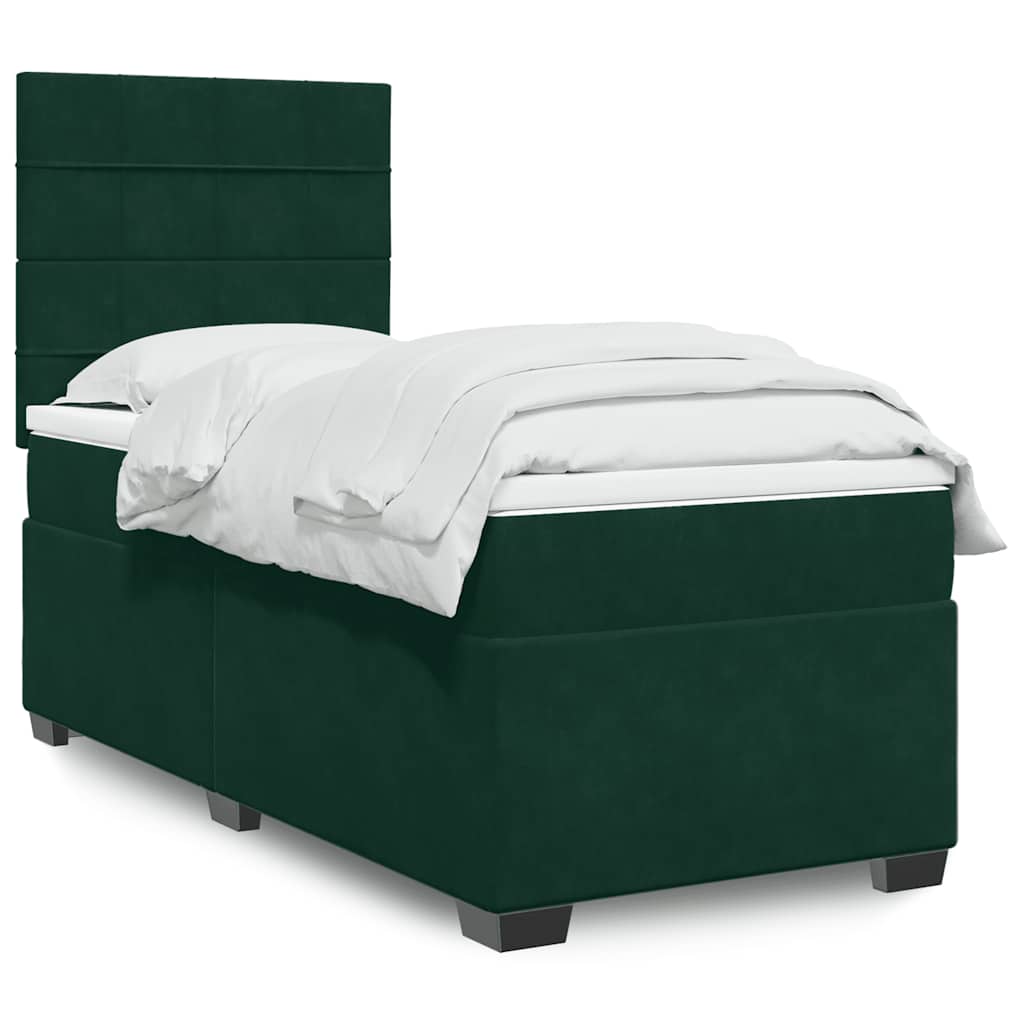 vidaXL Boxspring met matras fluweel blauw 140x190 cm