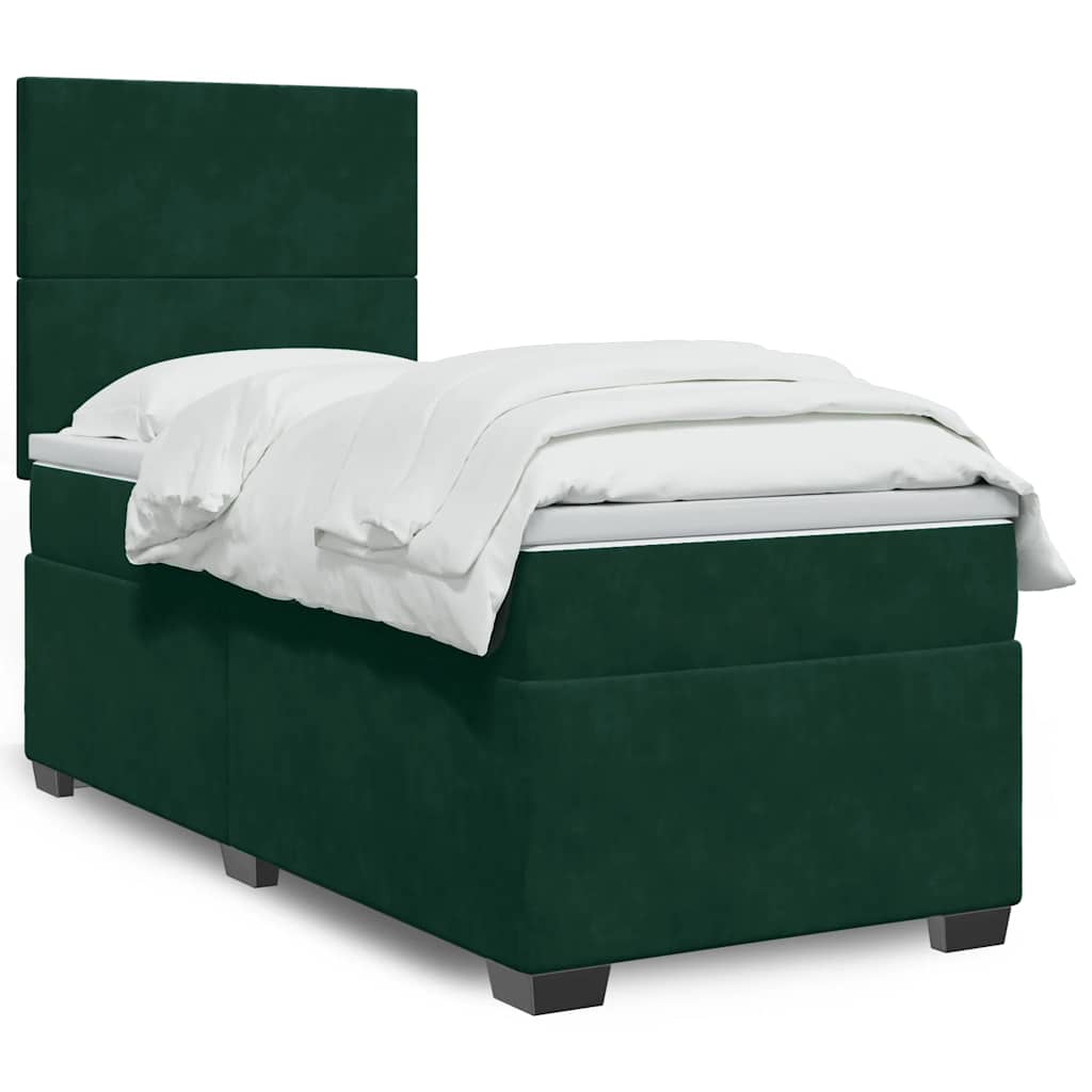 vidaXL Boxspring met matras fluweel blauw 140x190 cm