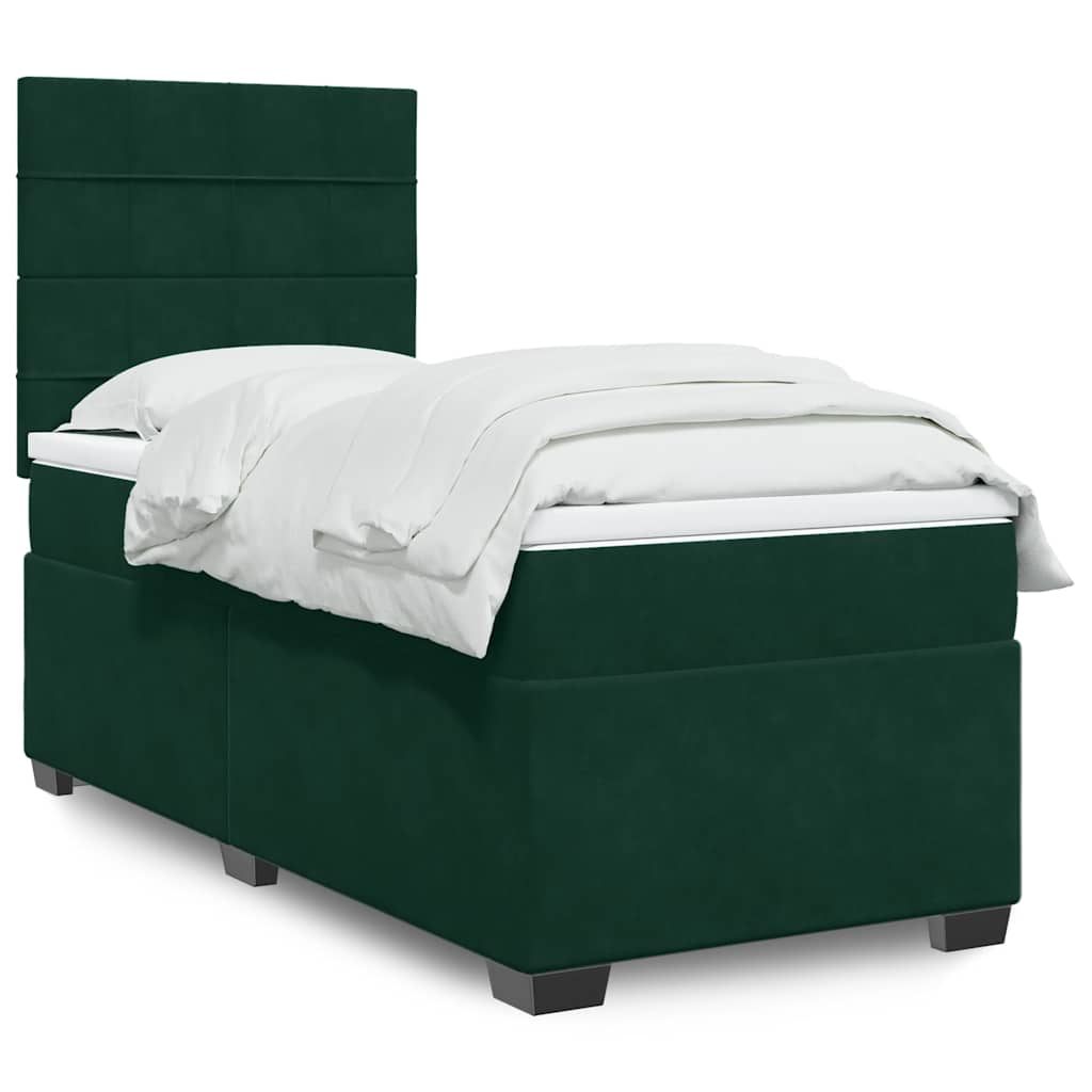 vidaXL Boxspring met matras fluweel blauw 140x190 cm