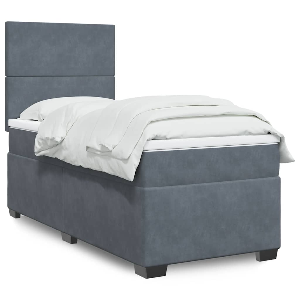 vidaXL Boxspring met matras fluweel blauw 140x190 cm