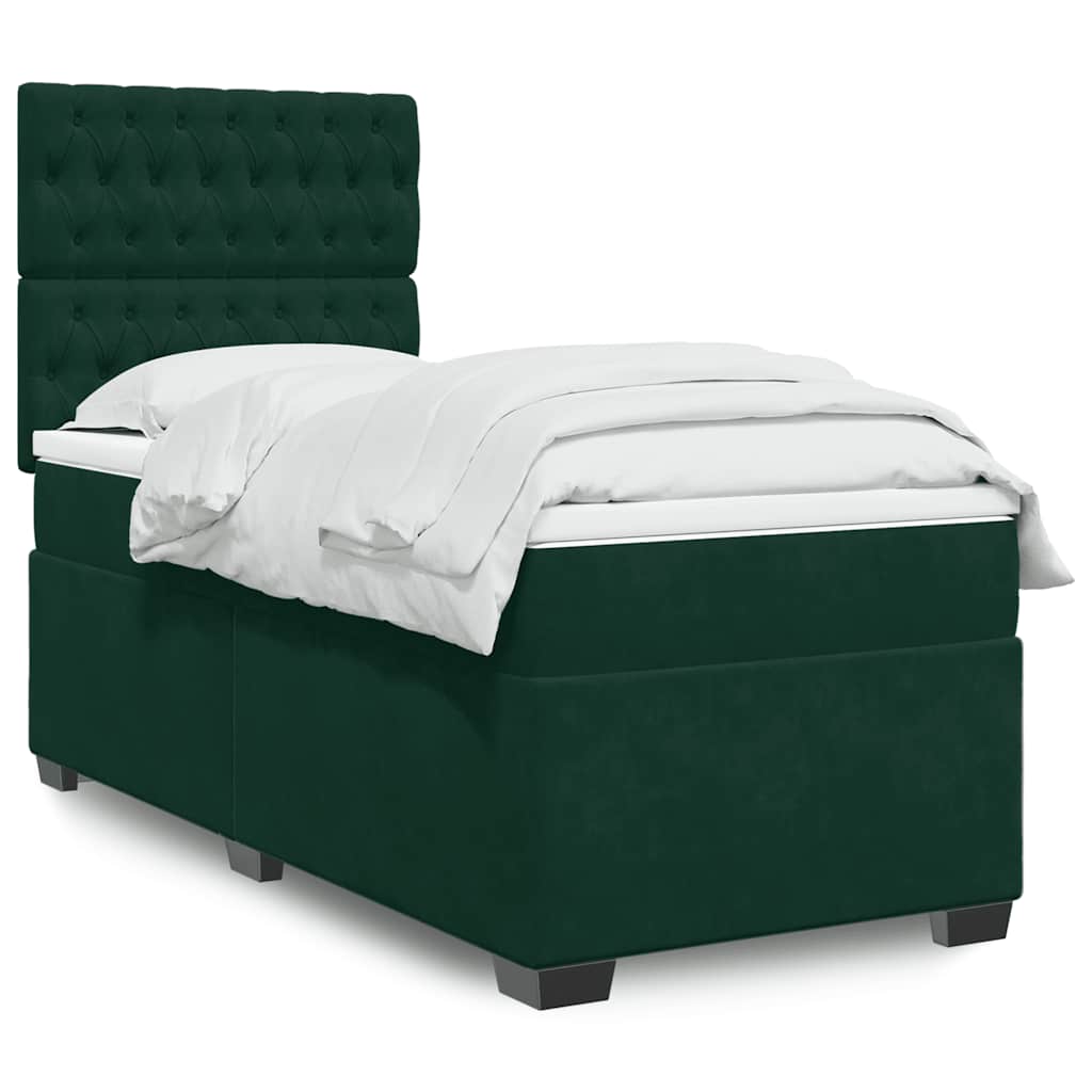 vidaXL Boxspring met matras fluweel blauw 140x190 cm
