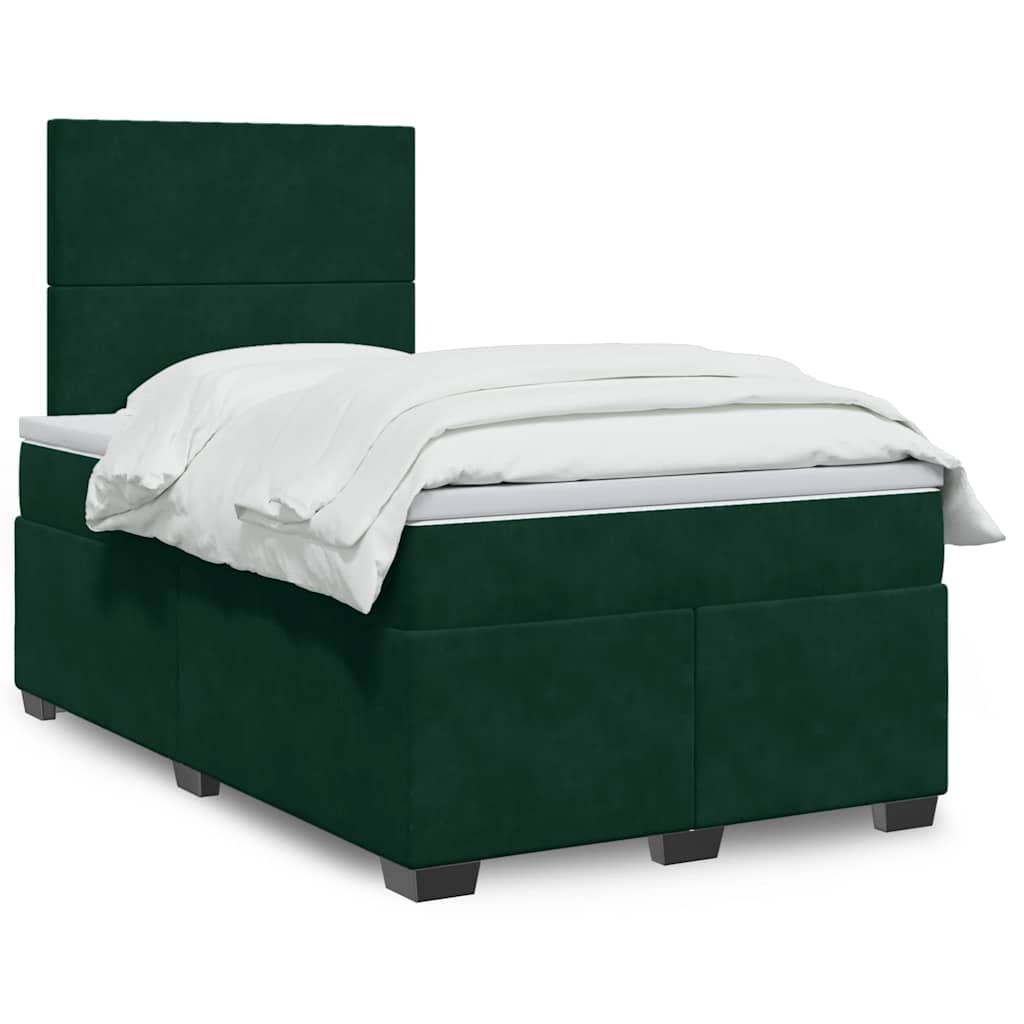 vidaXL Boxspring met matras fluweel blauw 140x190 cm