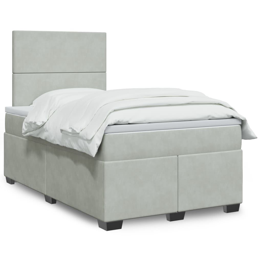 vidaXL Boxspring met matras fluweel blauw 140x190 cm