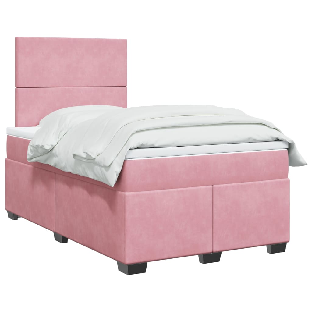 vidaXL Boxspring met matras fluweel blauw 140x190 cm