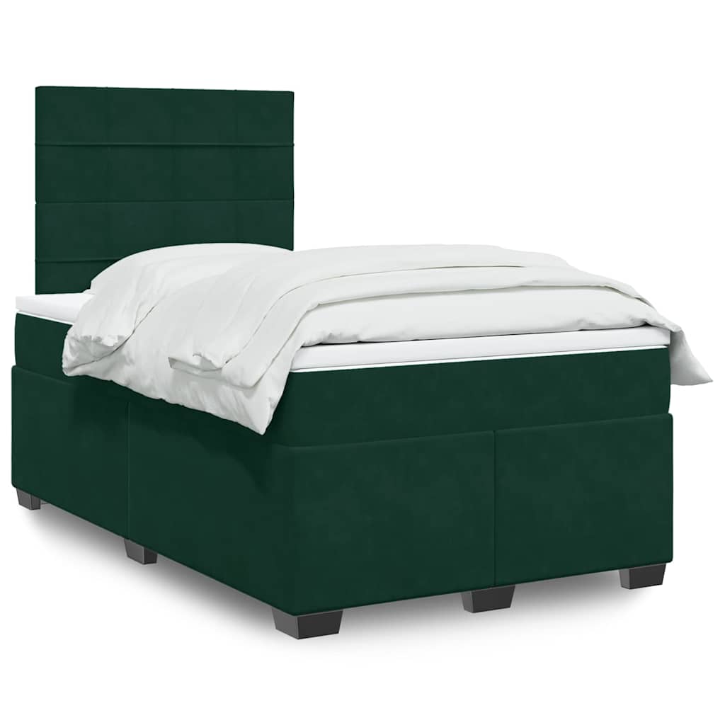 vidaXL Boxspring met matras fluweel blauw 140x190 cm