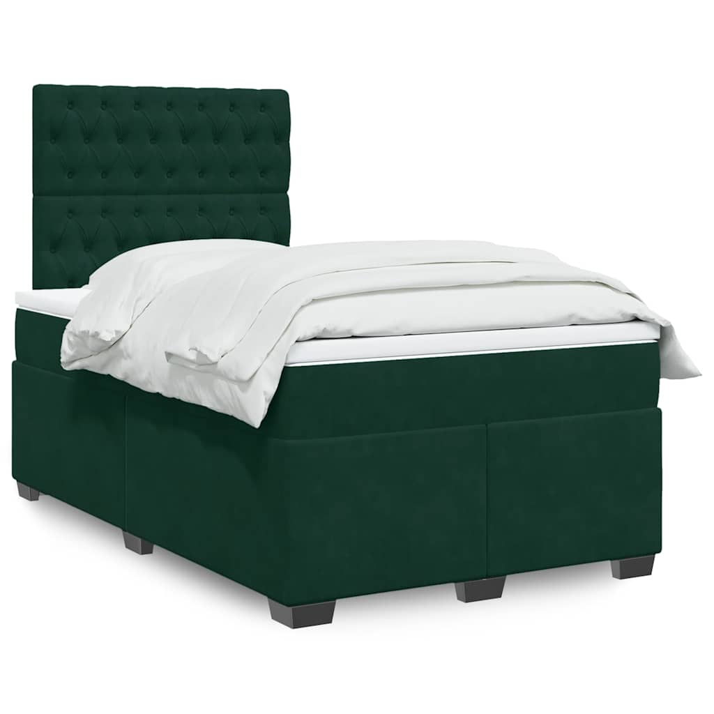 vidaXL Boxspring met matras fluweel blauw 140x190 cm