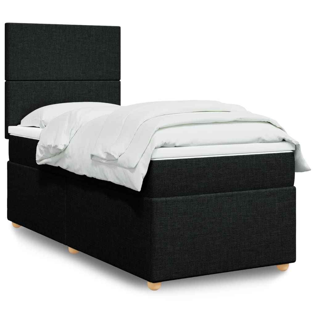 vidaXL Boxspring met matras stof lichtgrijs 80x200 cm