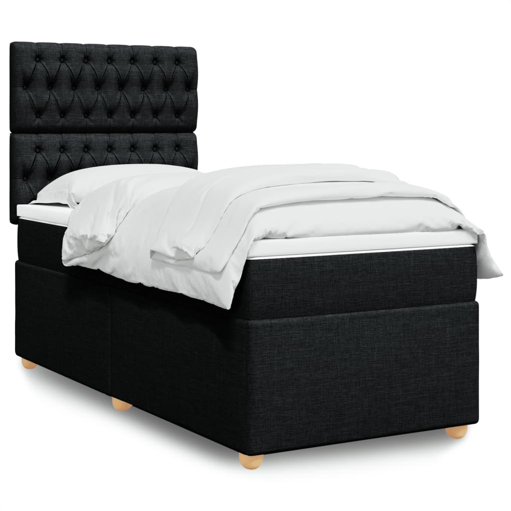 vidaXL Boxspring met matras stof lichtgrijs 80x200 cm