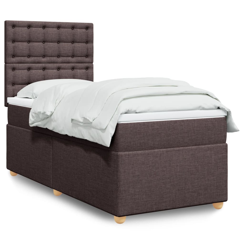 vidaXL Boxspring met matras stof lichtgrijs 80x200 cm