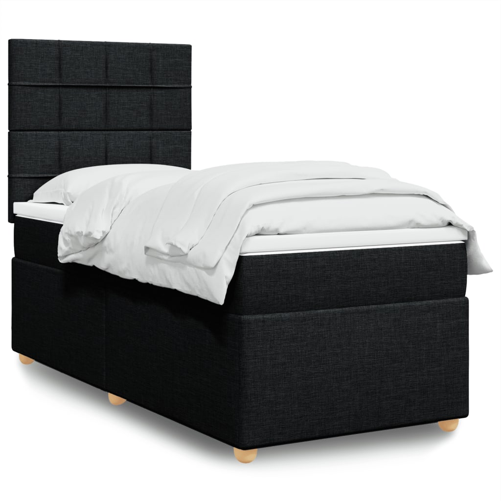 vidaXL Boxspring met matras stof lichtgrijs 80x200 cm