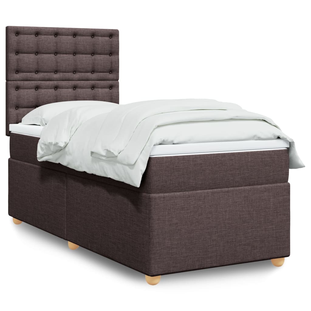 vidaXL Boxspring met matras stof lichtgrijs 80x200 cm