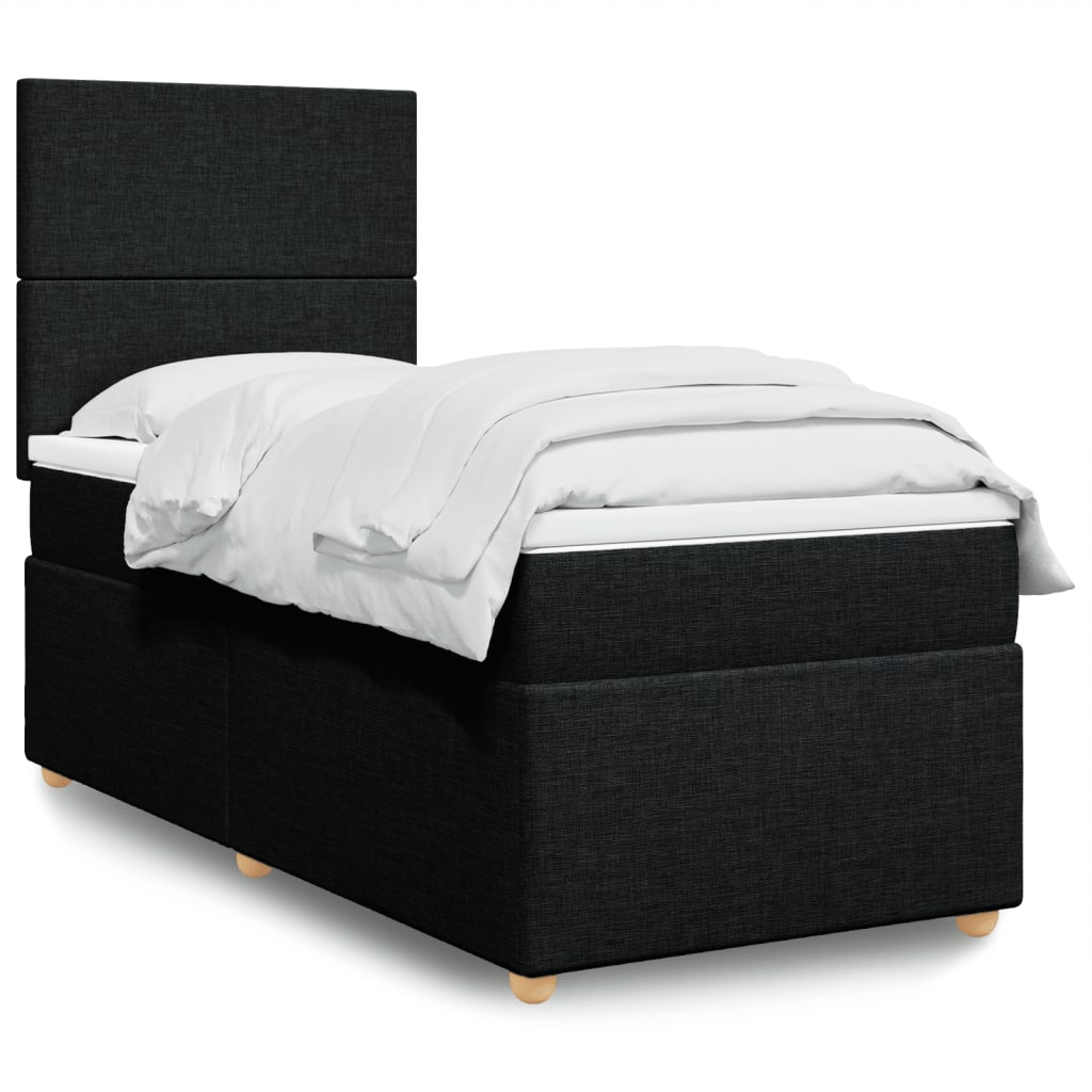 vidaXL Boxspring met matras stof lichtgrijs 80x200 cm