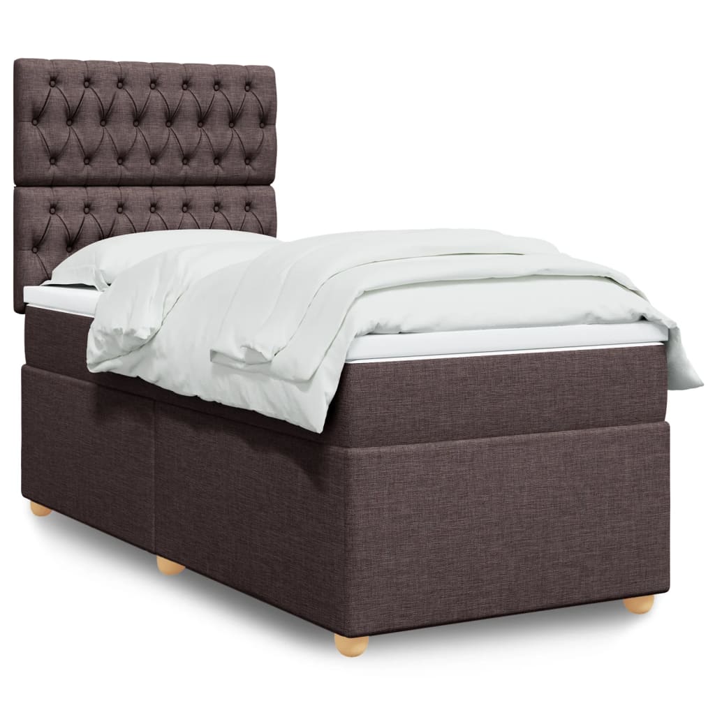 vidaXL Boxspring met matras stof lichtgrijs 80x200 cm