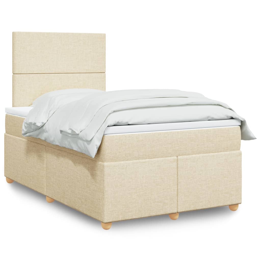 vidaXL Boxspring met matras stof lichtgrijs 80x200 cm