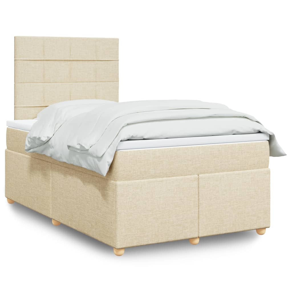 vidaXL Boxspring met matras stof lichtgrijs 80x200 cm