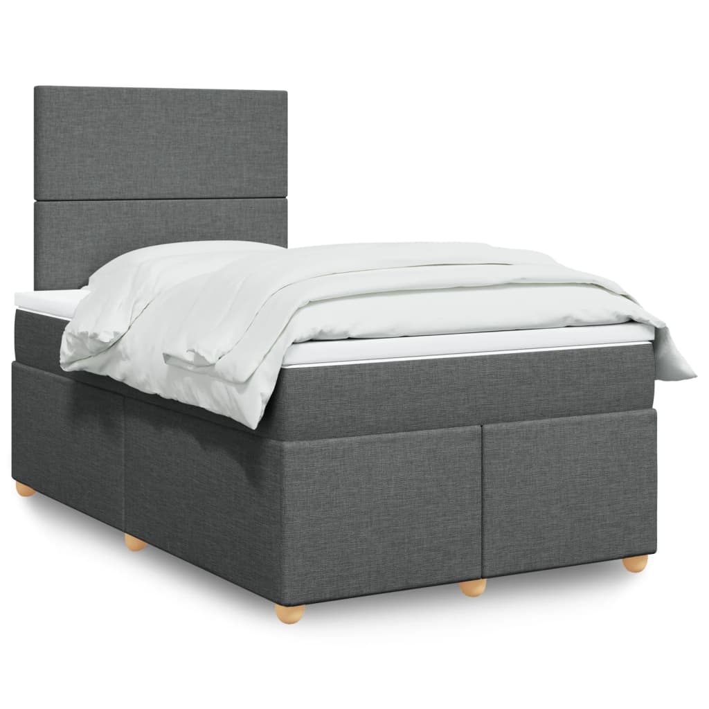 vidaXL Boxspring met matras stof lichtgrijs 80x200 cm