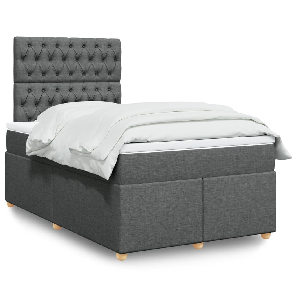 vidaXL Boxspring met matras stof lichtgrijs 80x200 cm