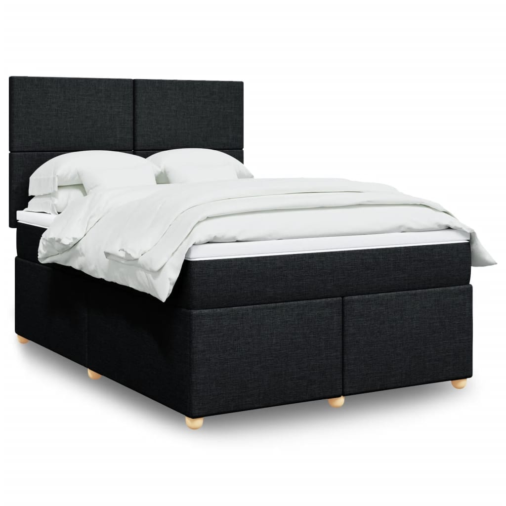 vidaXL Boxspring met matras stof lichtgrijs 80x200 cm