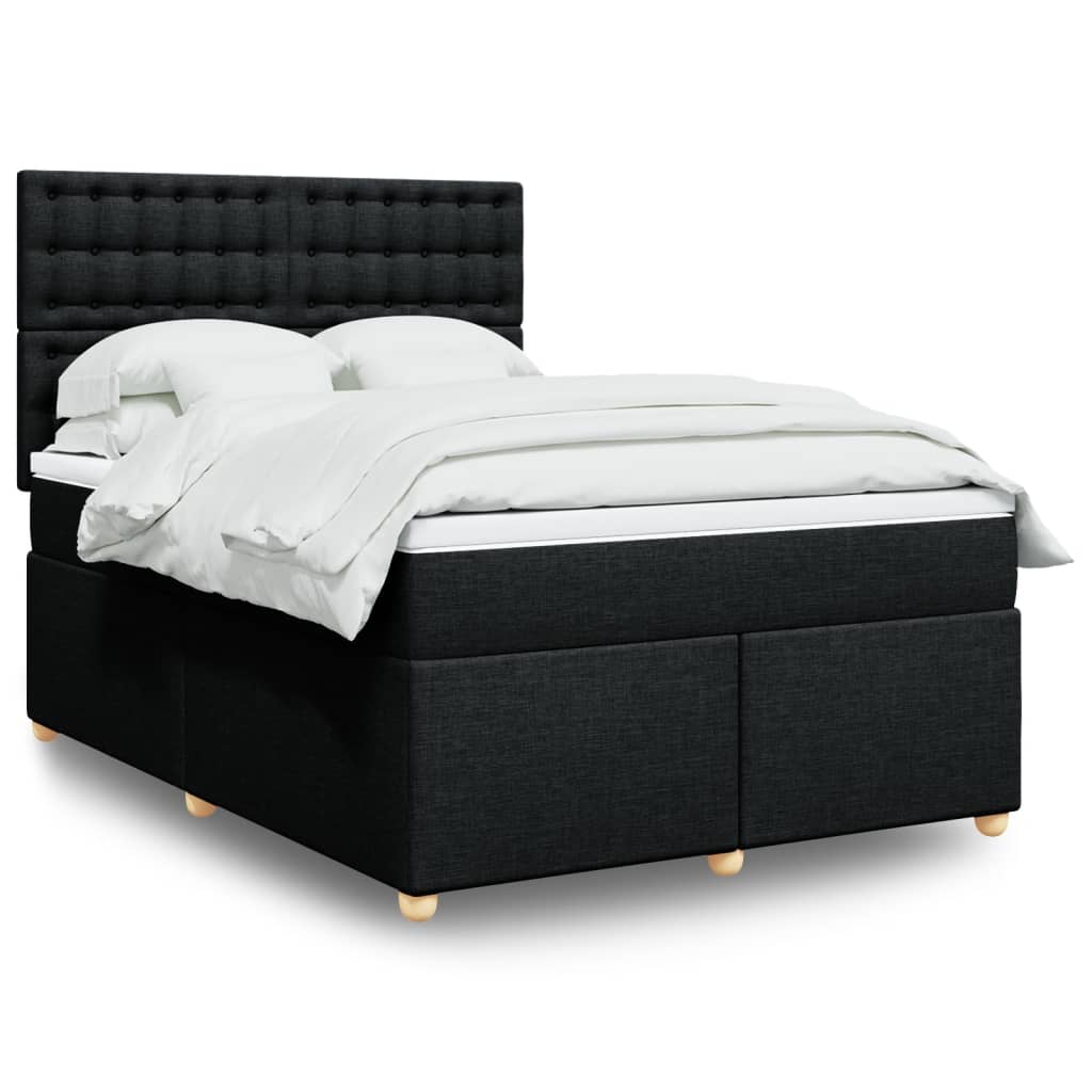 vidaXL Boxspring met matras stof lichtgrijs 80x200 cm