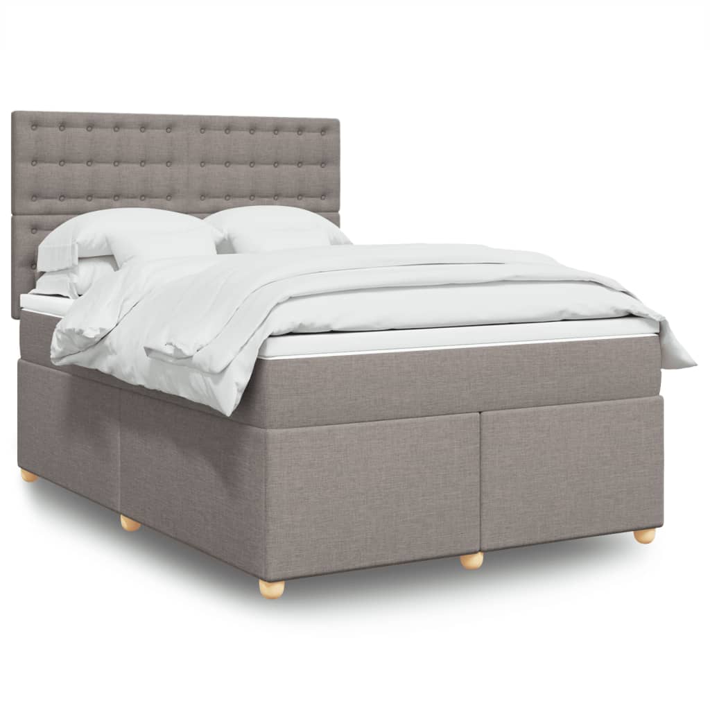 vidaXL Boxspring met matras stof lichtgrijs 80x200 cm