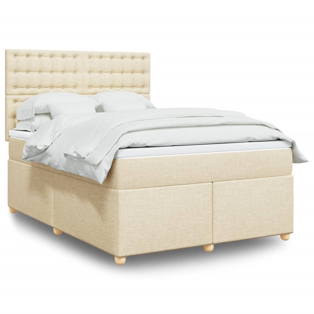 vidaXL Boxspring met matras stof lichtgrijs 80x200 cm