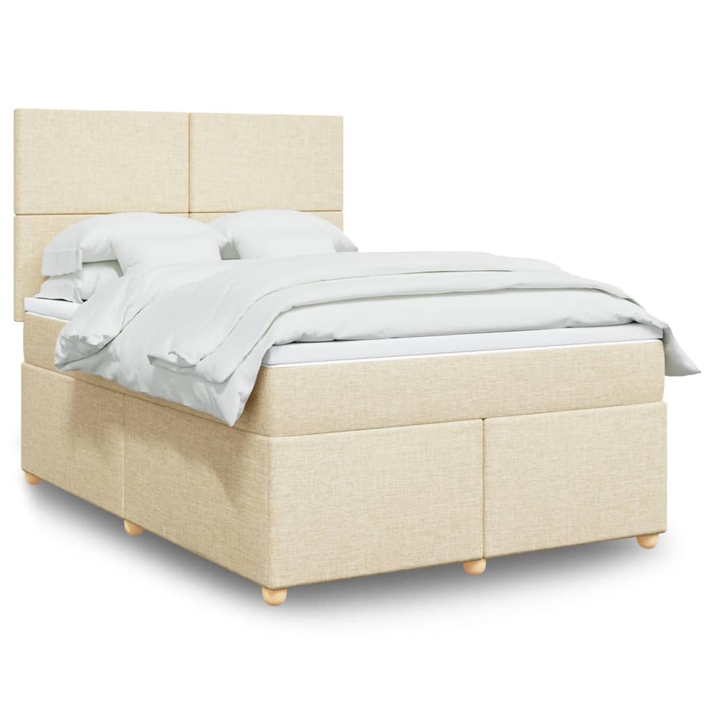 vidaXL Boxspring met matras stof lichtgrijs 80x200 cm