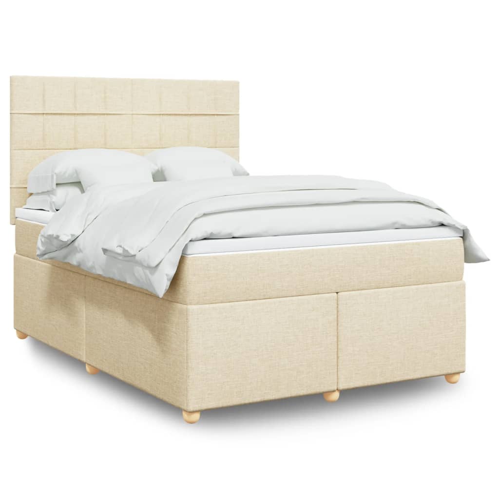 vidaXL Boxspring met matras stof lichtgrijs 80x200 cm