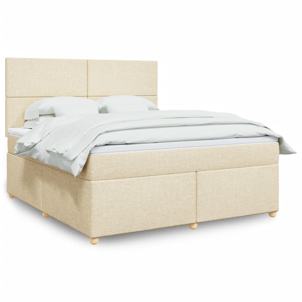 vidaXL Boxspring met matras stof lichtgrijs 80x200 cm