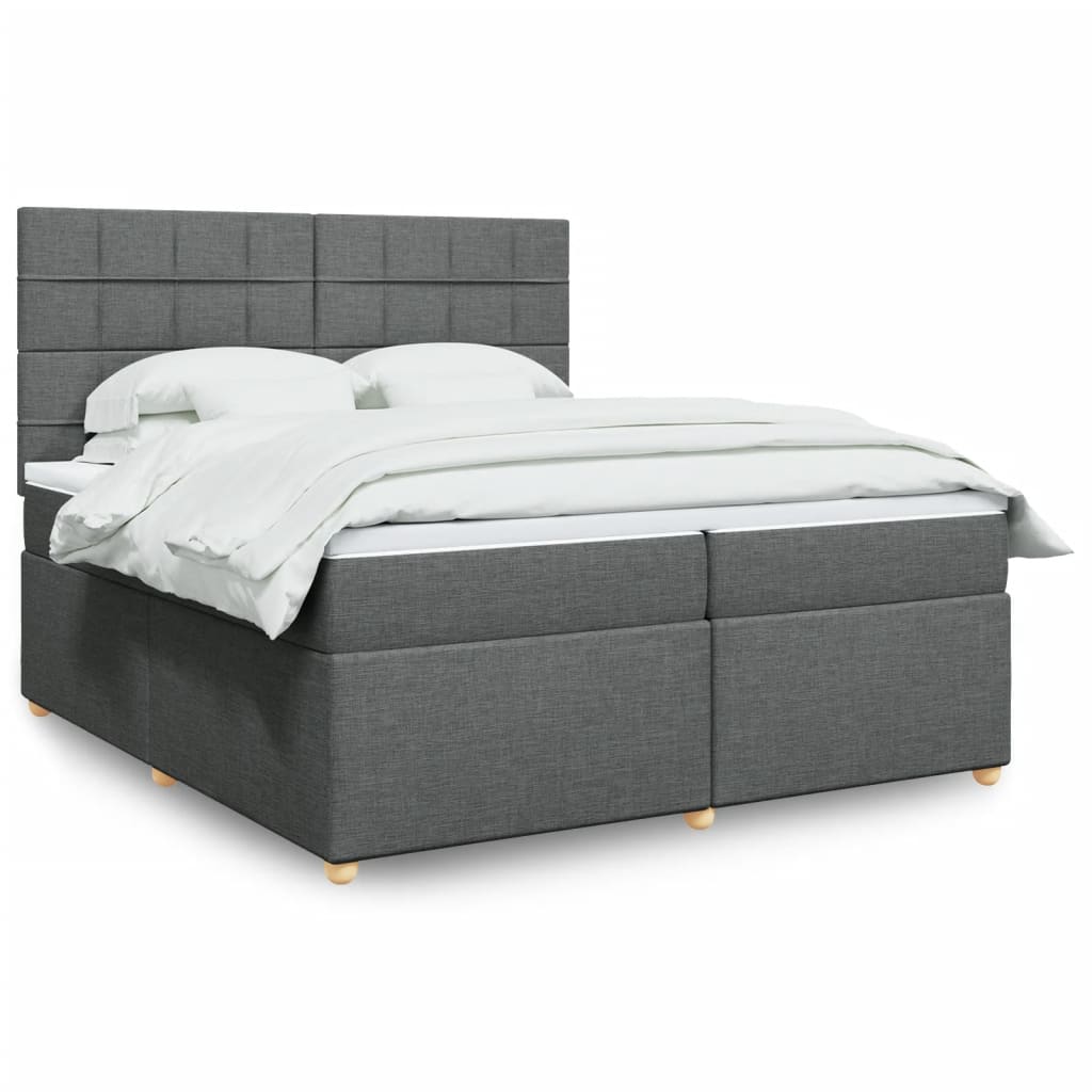 vidaXL Boxspring met matras stof lichtgrijs 80x200 cm