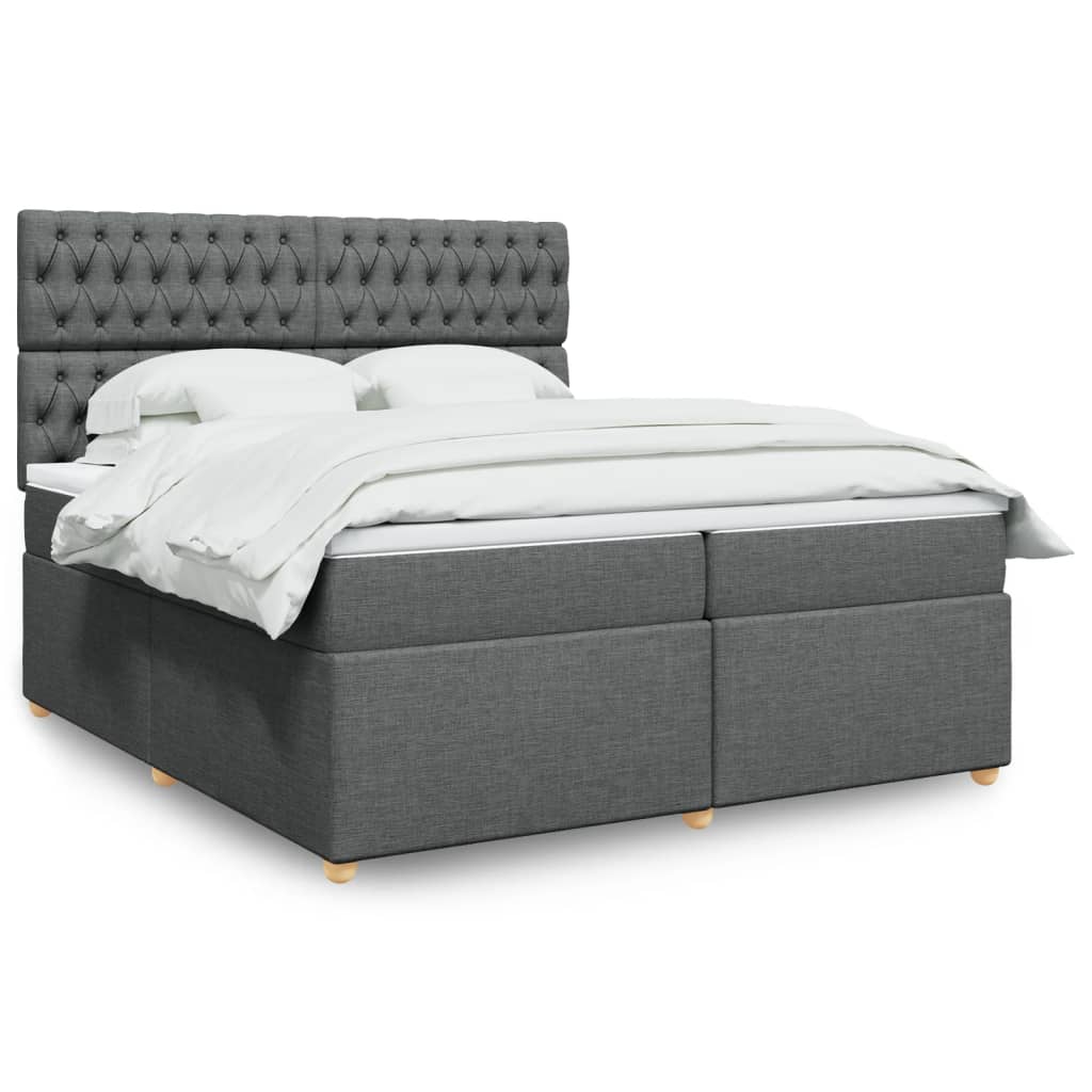 vidaXL Boxspring met matras stof lichtgrijs 80x200 cm