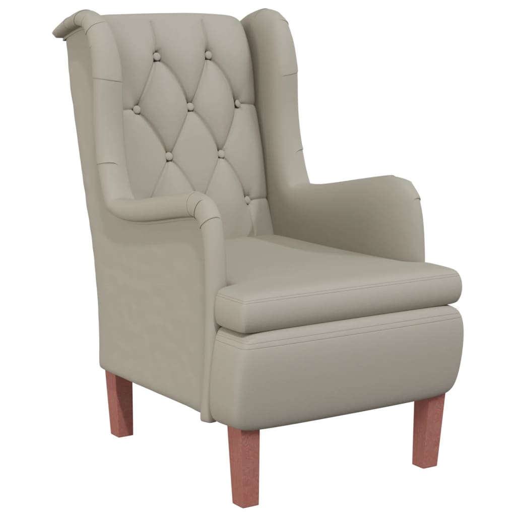 vidaXL Fauteuil met massief rubberwood poten fluweel lichtgrijs