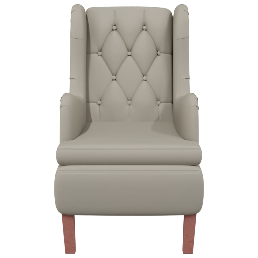vidaXL Fauteuil met massief rubberwood poten fluweel lichtgrijs