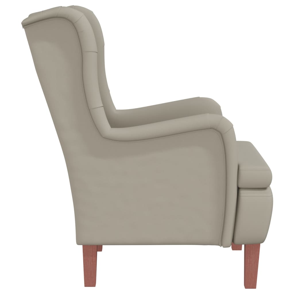 vidaXL Fauteuil met massief rubberwood poten fluweel lichtgrijs