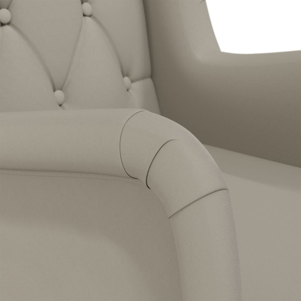 vidaXL Fauteuil met massief rubberwood poten fluweel lichtgrijs