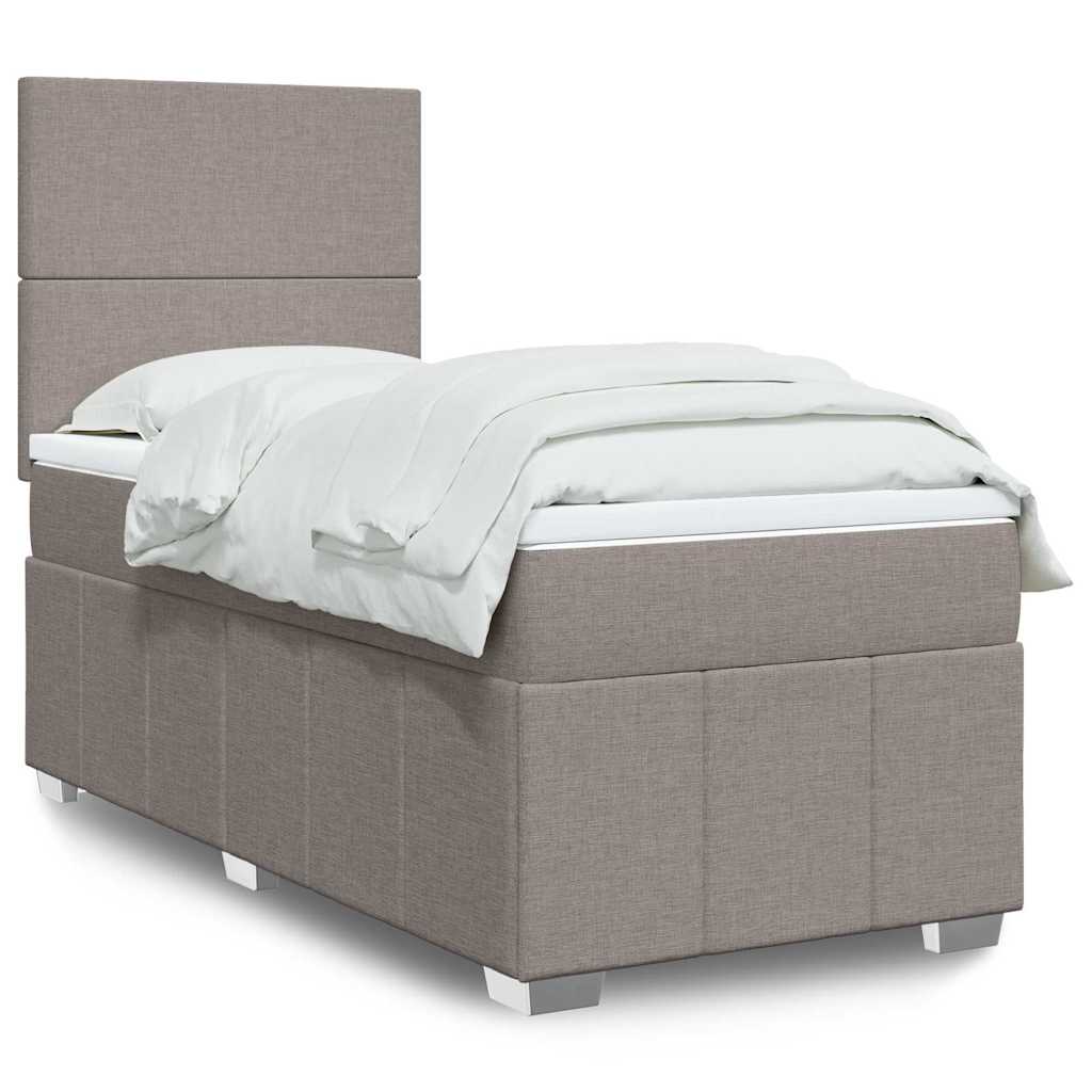 vidaXL Boxspring met matras stof lichtgrijs 160x200 cm