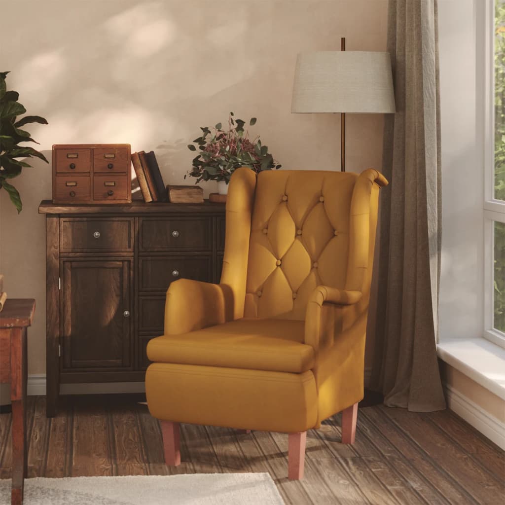 vidaXL Fauteuil met massief rubberwood poten fluweel lichtgrijs