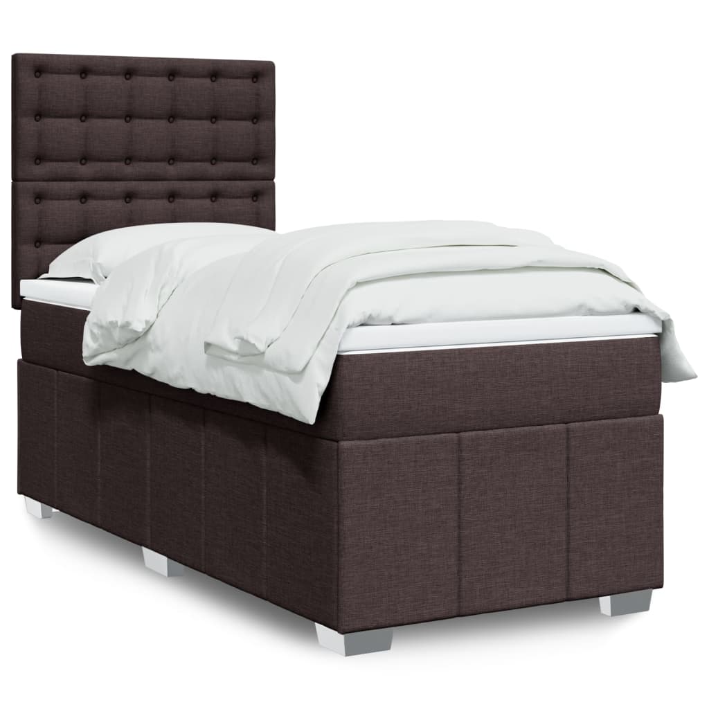vidaXL Boxspring met matras stof lichtgrijs 160x200 cm