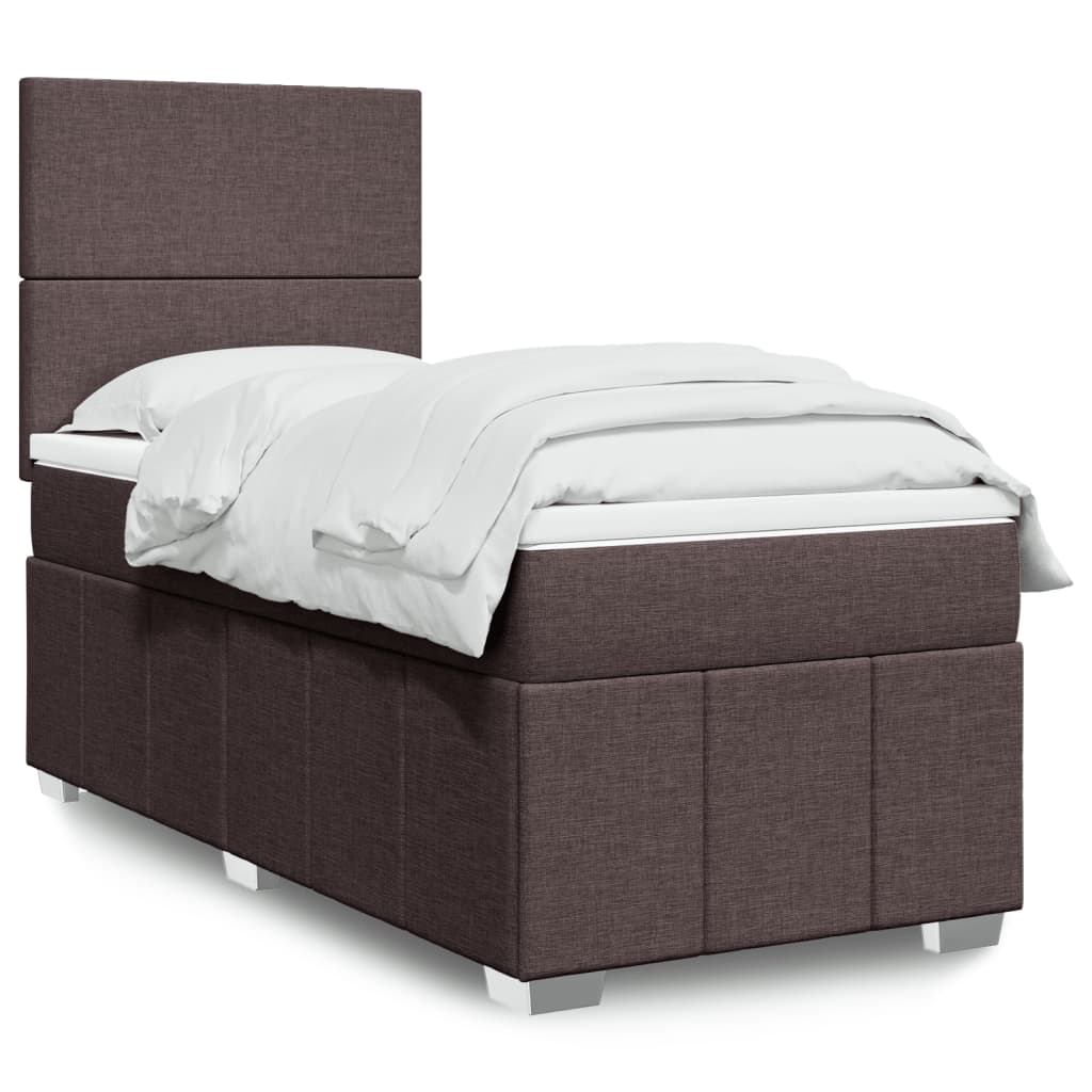 vidaXL Boxspring met matras stof lichtgrijs 160x200 cm