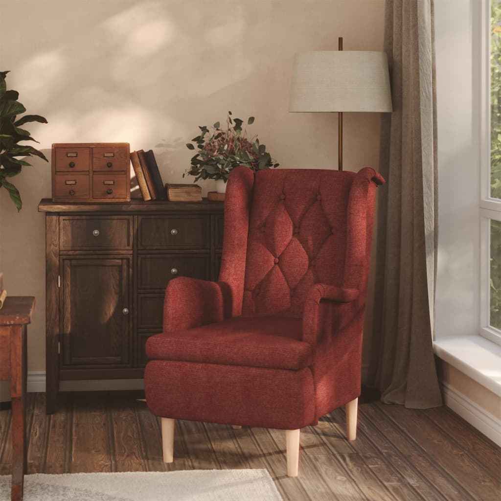 vidaXL Fauteuil met massief rubberwood poten stof lichtgrijs