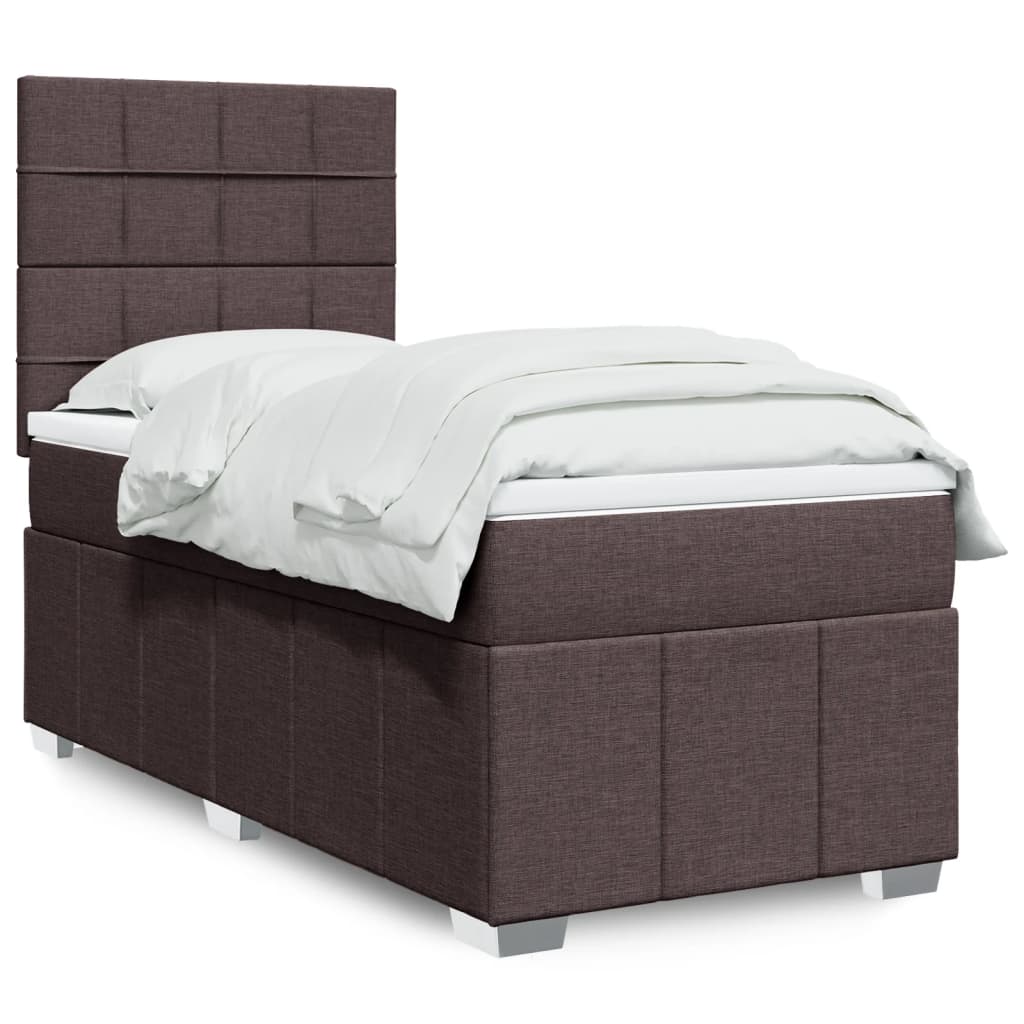 vidaXL Boxspring met matras stof lichtgrijs 160x200 cm