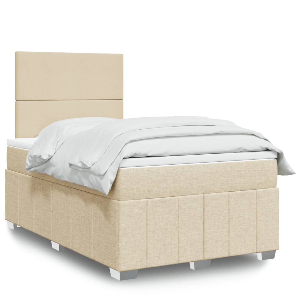 vidaXL Boxspring met matras stof lichtgrijs 160x200 cm