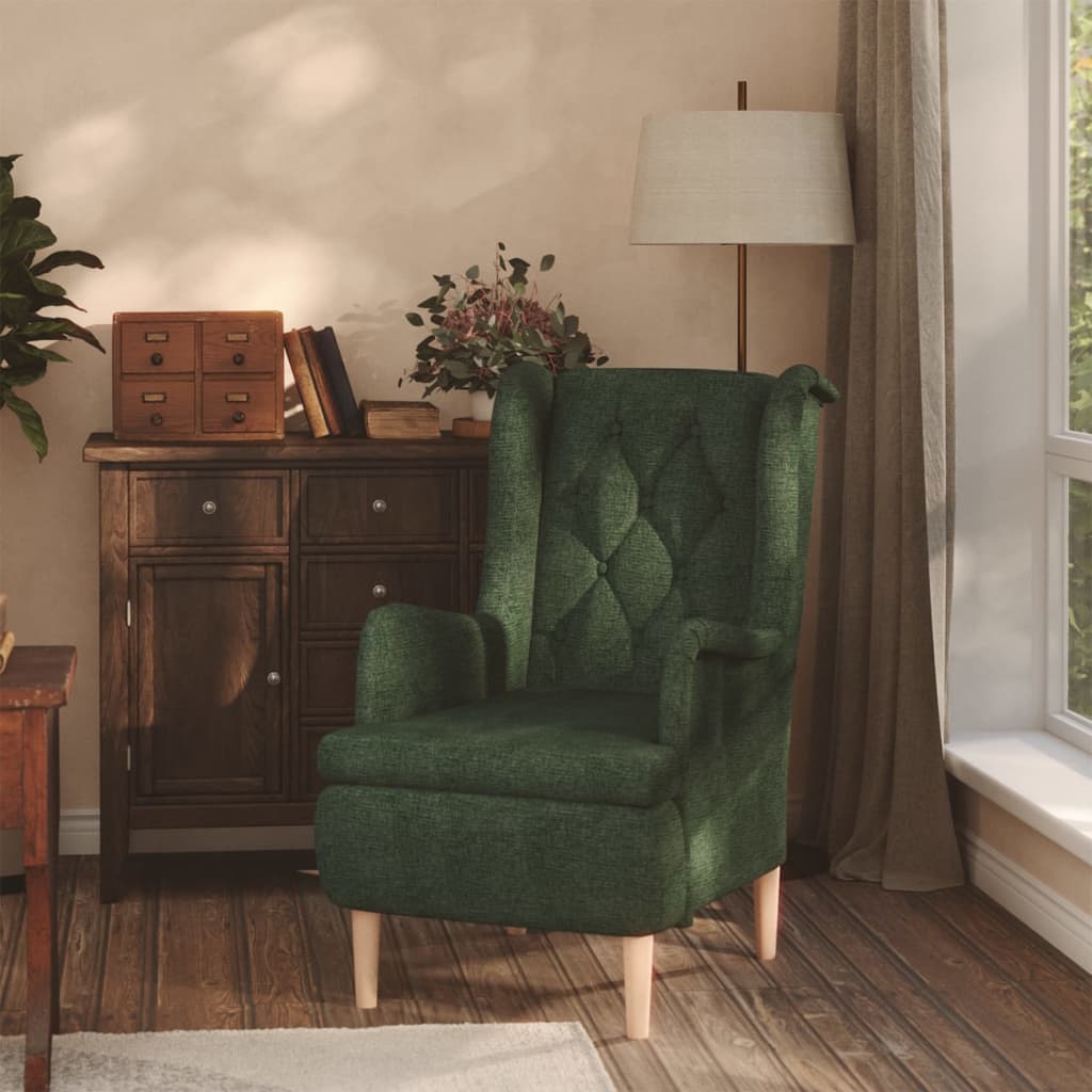 vidaXL Fauteuil met massief rubberwood poten stof lichtgrijs