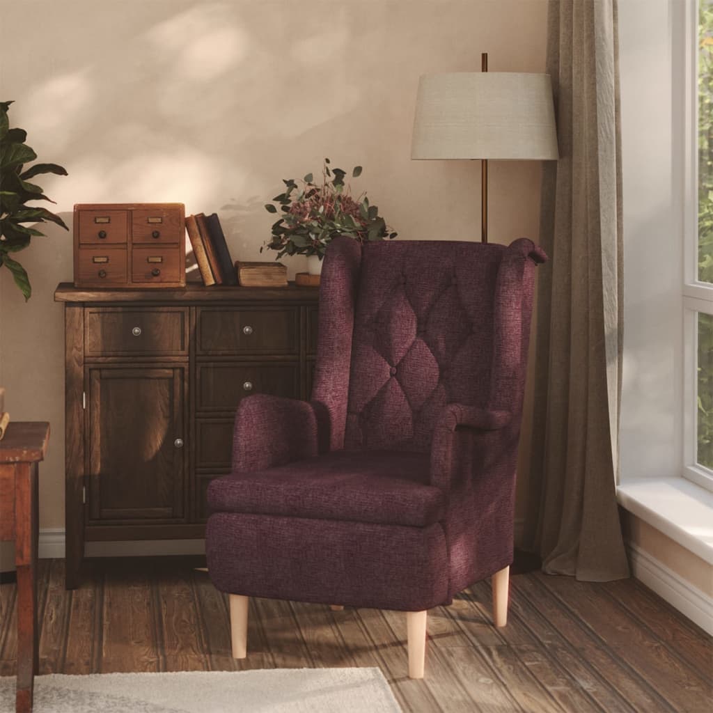 vidaXL Fauteuil met massief rubberwood poten stof lichtgrijs