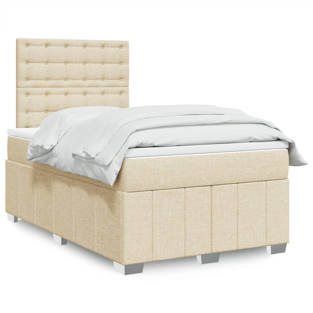vidaXL Boxspring met matras stof lichtgrijs 160x200 cm