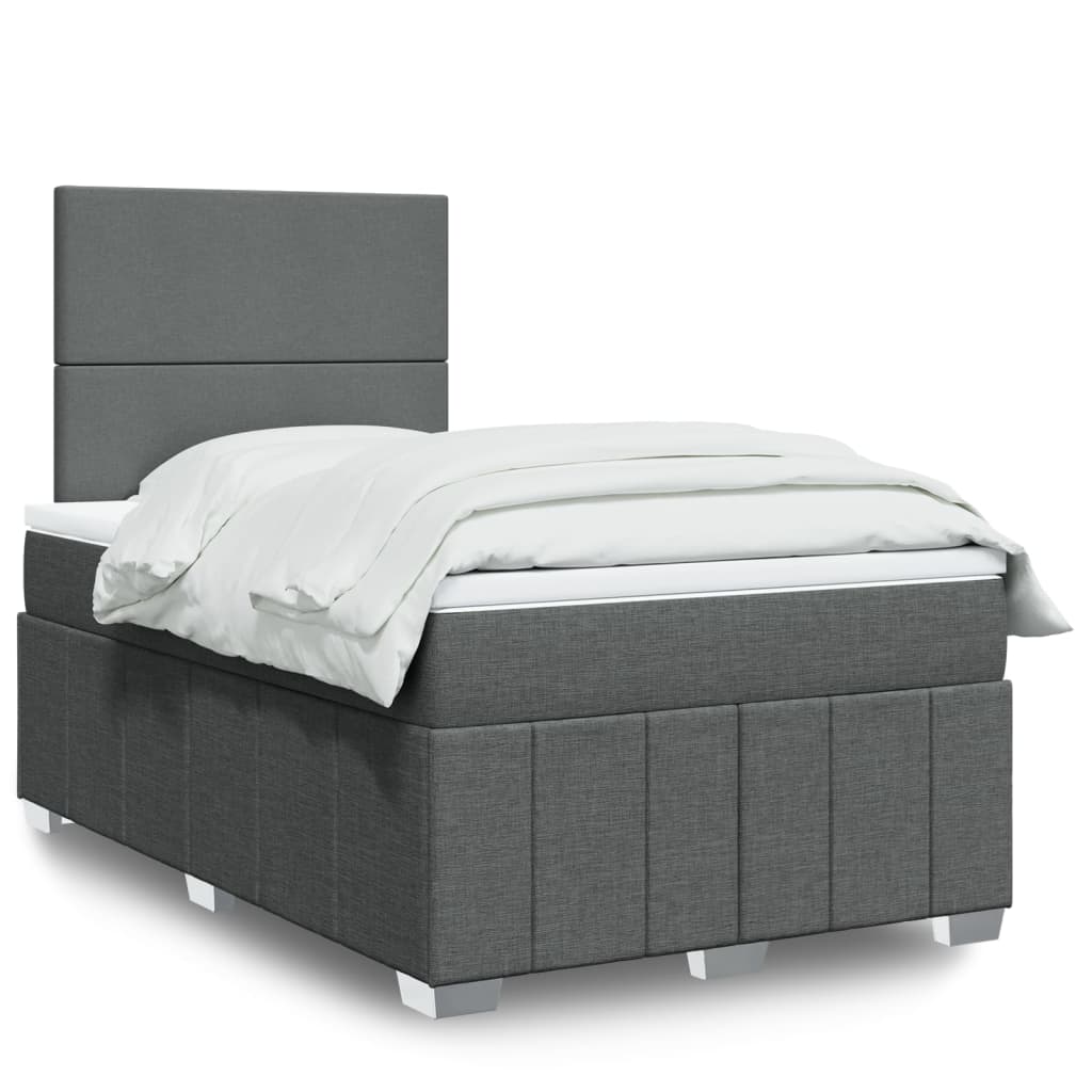 vidaXL Boxspring met matras stof lichtgrijs 160x200 cm