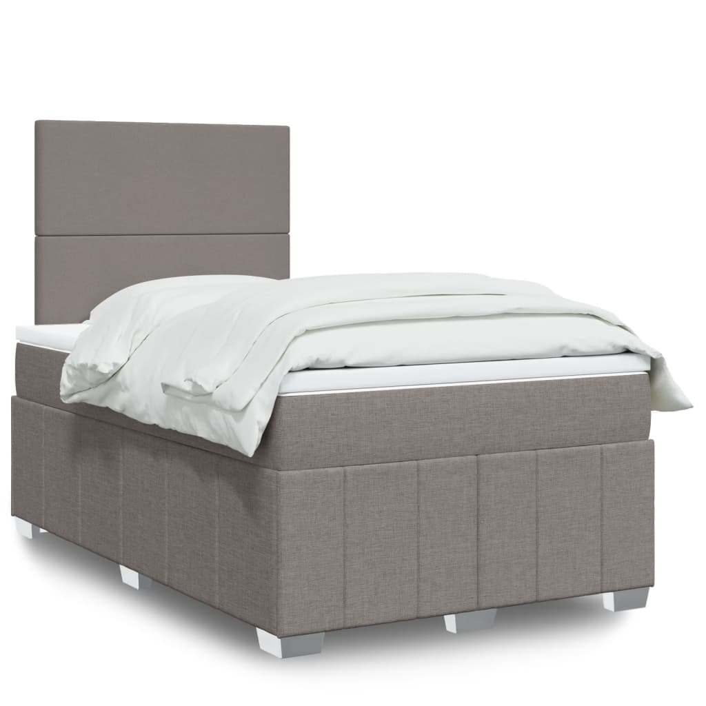 vidaXL Boxspring met matras stof lichtgrijs 160x200 cm